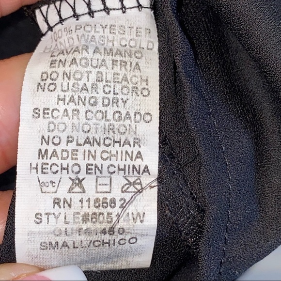 Windsor | Chiffon Black Blouse Gold Chain Sheer - Picture 6 of 7